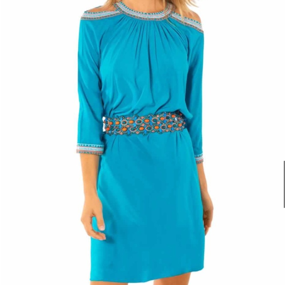 Gretchen Scott turquoise dress